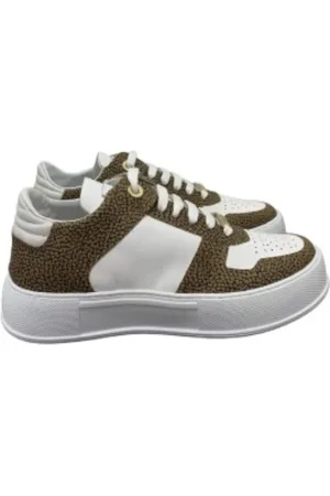 Borbonese Skor, Dam, 36 EU, Läder, Vita lädersneakers med Graffiti OP Natural-inlägg