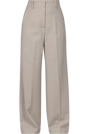 Max Mara Byxor, Dam, XS, Polyester, Raka ullbyxor med fickor
