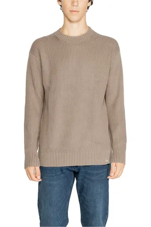 Calvin Klein Stickade tröjor & koftor, Herr, XL, Bomull, Bomullsstickad Långärmad Tröja