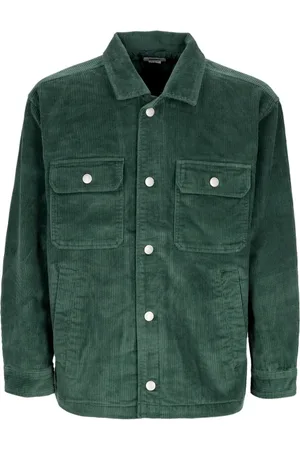 Obey Jacka, Herr, L, Bomull, Cord Skjorta Jacka Velvet Krage Knapp