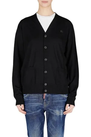 Dsquared2 Stickade tröjor & koftor, Dam, XS, Broderad Logotyp Ullkofta