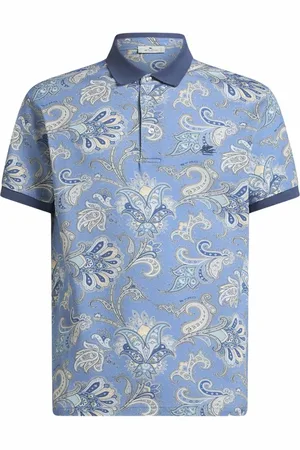 Etro Topp, Herr, M, Bomull, Clear Floral Polo Shirt