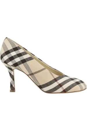 Burberry Skor, Dam, 37 EU, Polyester, Rutiga Baby Pumps med Stiletto Klack