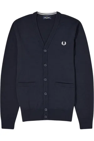 Fred Perry Stickade tröjor & koftor, Herr, S, Bomull, Klassisk Kofta