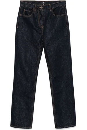 Etro Jeans, Dam, W28, Denim, Blå denimbyxor med lurexdetaljer
