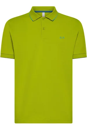 sun68 Topp, Herr, 3Xl, Bomull, Grön Pikétröja med Kragdetalj