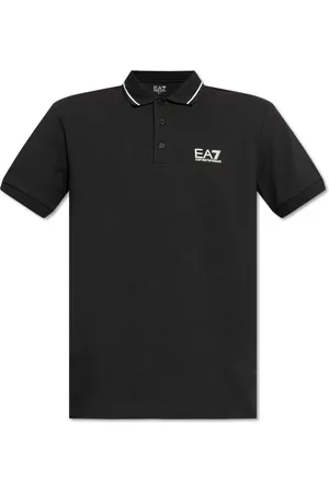 EA7 Topp, Herr, S, Bomull, Pikétröja i bomull med tryckt logotyp