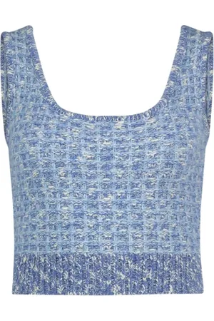 Fabienne Chapot Stickade tröjor & koftor, Dam, L, Tweed, Blå Tweed Bralette