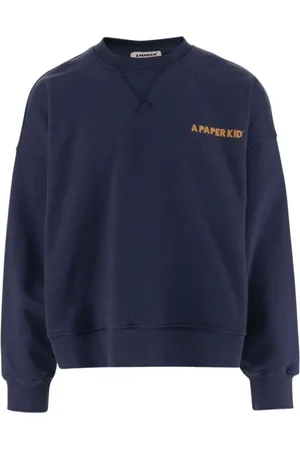 A PAPER KID Sweatshirts & Hoodies, Herr, M, 060 BLU Hoodie - Stilren och bekväm