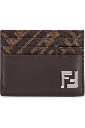 Fendi Accessoarer, Herr, ONE Size, Läder, Stilren korthållare med flera fack