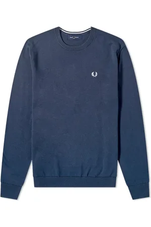 Fred Perry Stickade tröjor & koftor, Herr, S, Bomull, Clic Crew Stickad Tröja