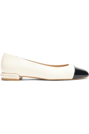 Stuart Weitzman Skor, Dam, 37 EU, Läder, Ballerinasko med pärldetaljer