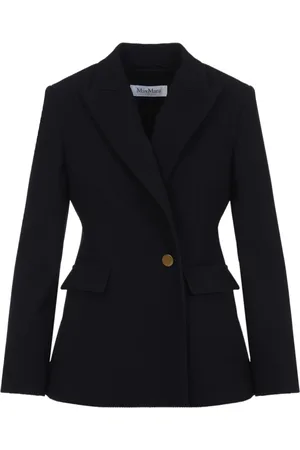 Max Mara Jacka, Dam, S, Blå Elegant Kavaj i Ullmix