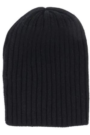 FEDELI Accessoarer, Herr, ONE Size, Svart Ribbstickad Cashmere-Mössa