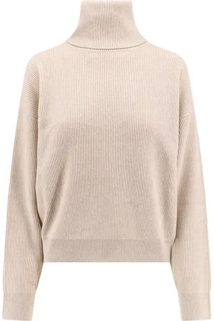 Brunello Cucinelli Stickade tröjor & koftor, Dam, M, Kashmir, Cashmere Silk Turtleneck Sweater