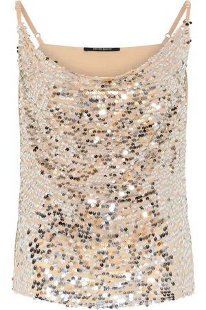 Bruuns Bazaar Topp, Dam, XL, Glittrande Pailletttopp Blus Silver