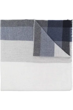 Brunello Cucinelli Accessoarer, Herr, ONE Size, Kashmir, Rutig halsduk med fransar