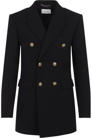 Saint Laurent Jacka, Dam, S, Elegant svart ulljacka