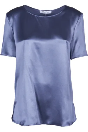 Max Mara Topp, Dam, M, Silk Blus med Korta Ärmar