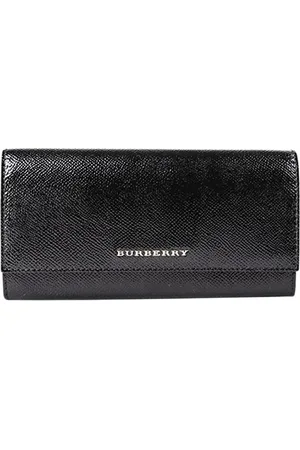 Burberry Accessoarer, Dam, ONE Size, Läder, Elegant svart läderplånbok/korthållare