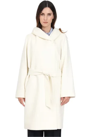Max Mara Kappa, Dam, S, Krämfärgad kappa i ull med huva