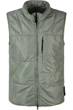 Stone Island Jacka, Herr, S, Bomull, Quiltad Mesh Gilet med Run-Proof Teknologi