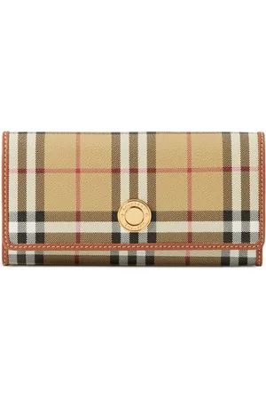 Burberry Accessoarer, Dam, ONE Size, Bomull, Check Continental Plånbok