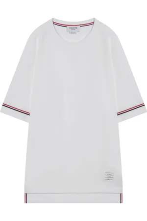 Thom Browne Topp, Herr, L, Bomull, Kortärmad T-shirt med rund hals