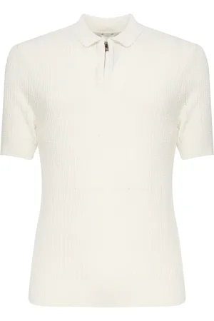 ELEVENTY Topp, Herr, L, Sand Zip Polo Shirt