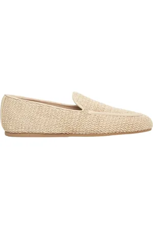 Stuart Weitzman Skor, Dam, 38 EU, Läder, Raffia Loafers Stiligt Design