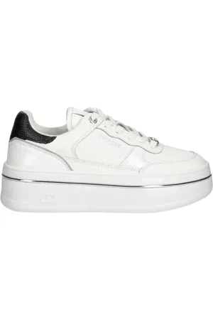 Twin-Set Skor, Dam, 36 EU, Läder, Laminerade läderplattformsneakers