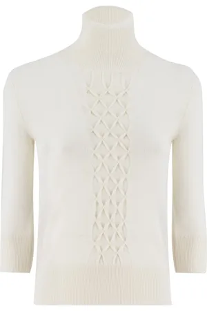 ERMANNO SCERVINO Stickade tröjor & koftor, Dam, L, Ulltröja med hög krage