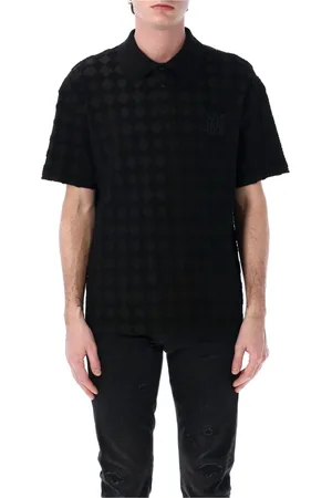 AMIRI Topp, Herr, L, Bomull, Svart Toweling Polo Ss25
