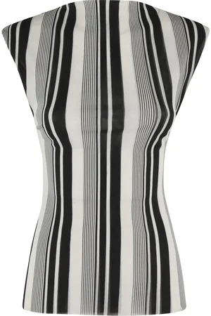 Serafini Topp, Dam, S, Tyll, Randig Mesh Tanktop Elfenben/Svart