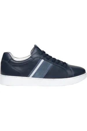 Nero Giardini Skor, Herr, 41 EU, Läder, Blå sneakers i velourläder