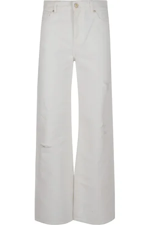 7 for all Mankind Jeans, Dam, W25, Bomull, Blå Wide-Leg Jeans för Kvinnor