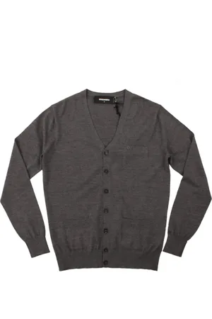 Dsquared2 Stickade tröjor & koftor, Herr, S, Grå Ullväst