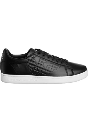 EA7 Skor, Herr, 45 1/2 EU, Läder, Enkla sneakers med snörning