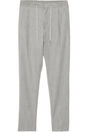 LARDINI Byxor, Herr, L, Texturerade grå ullbyxor med plissering