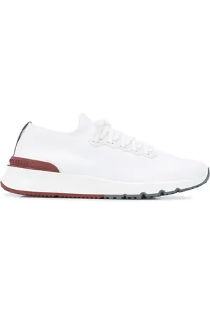 Brunello Cucinelli Skor, Herr, 45 EU, Bomull, Vita Bomull Low-Top Sneakers