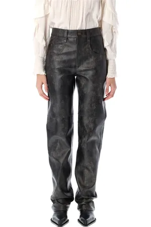 Isabel Marant Byxor, Dam, M, Läder, Vintage Imitation Läder Högmidjade Byxor