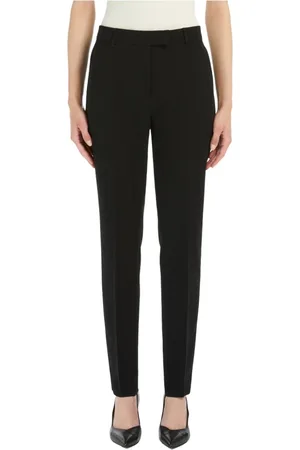 Max Mara Byxor, Dam, M, Polyester, Straight Leg Technical Cady Pants