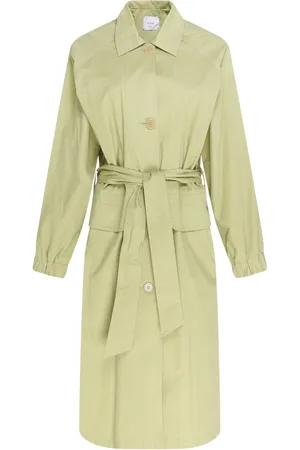 ALYSI Klänning, Dam, S, Grön Trenchcoat med Avtagbart Bälte