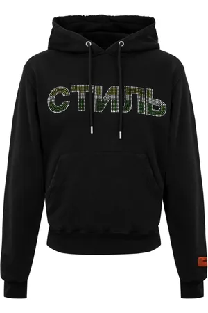 Heron Preston Sweatshirts & Hoodies, Herr, L, Bomull, Strass Logo Hoodie