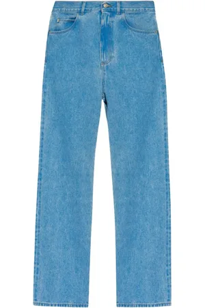 Marni Jeans, Herr, W30, Bomull, Blå Jeans med Logotypapplikation