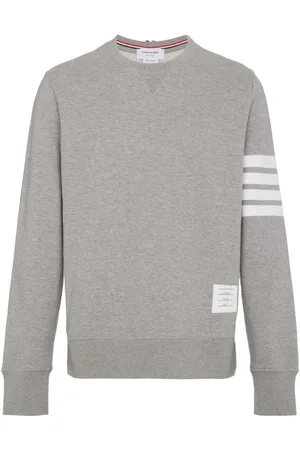 Thom Browne Stickade tröjor & koftor, Herr, XL, Bomull, Tröja med rund hals och 4-Bar-ränder