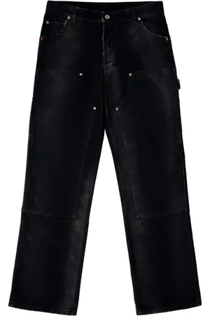 Heron Preston Byxor, Herr, M, Distressed Canvas Navy Sweatpants