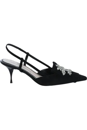 ERMANNO SCERVINO Skor, Dam, 36 EU, Mocka, Slingback-sandaler i mocka med strass