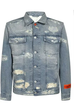 Heron Preston Jacka, Herr, M, Denim, Distressed Denimjacka