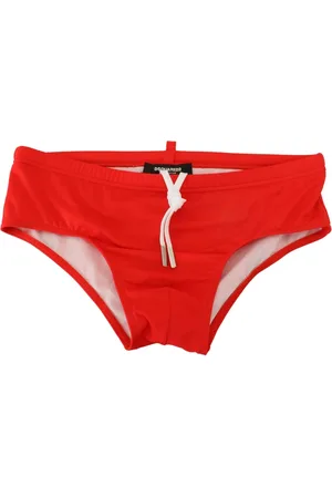 Dsquared2 Badkläder, Herr, M, Röda Svarta Icon Tryckta Badbyxor